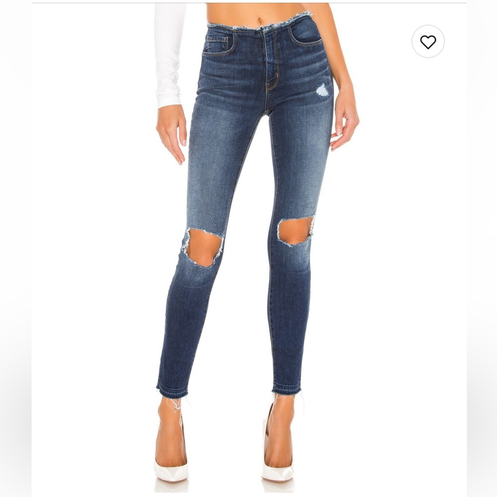 Wilson Gabrielle The Wilson low rise Skinny jeans denim in distressed Dark Wash